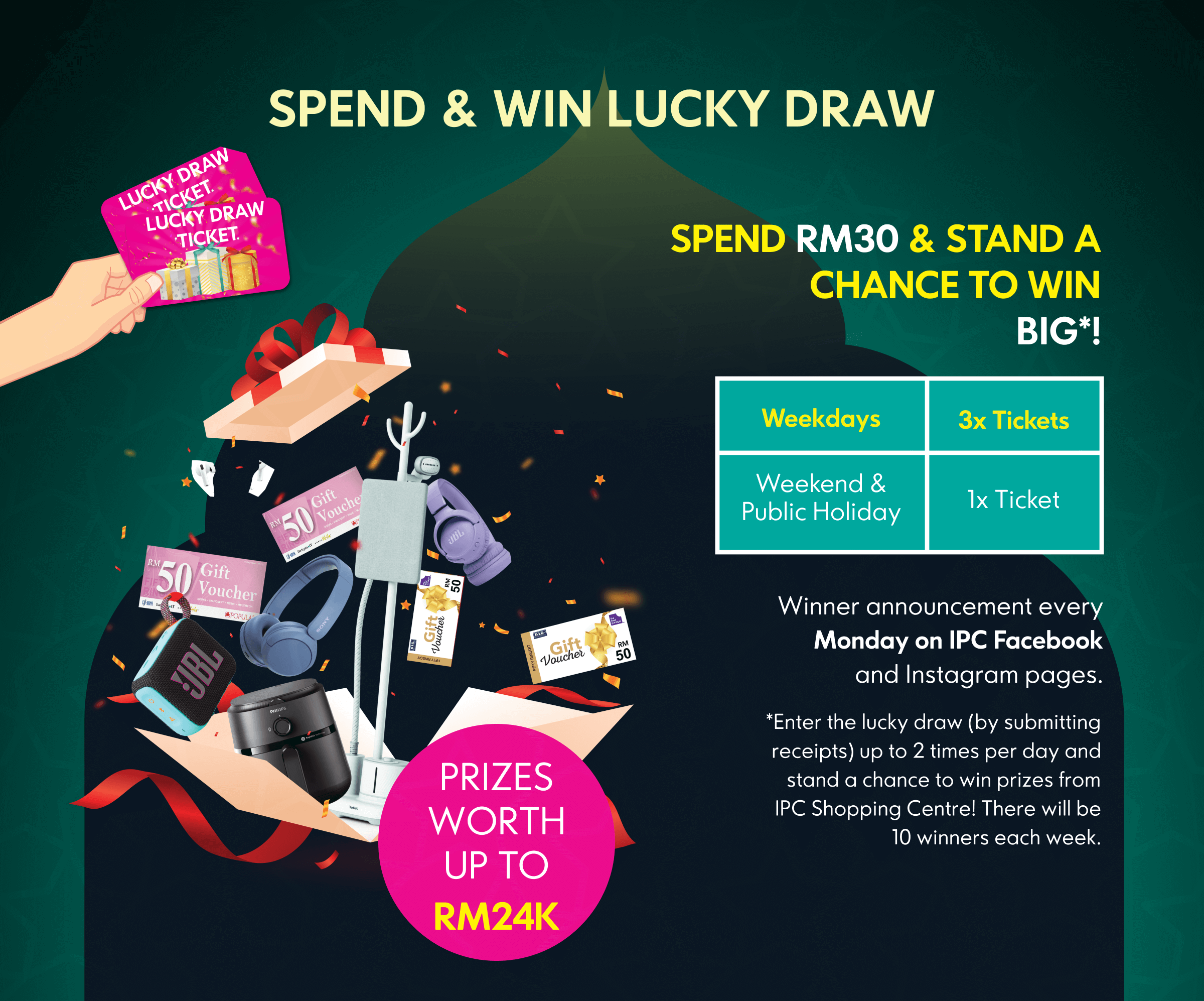 Spend and win lucky draw